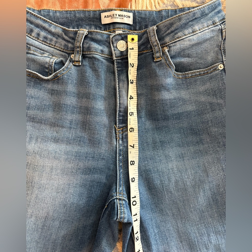 Embroidered 🌵 Floral Western Flare Women Jeans - Blue Denim - Picture 6 of 9